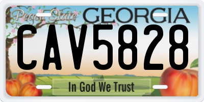 GA license plate CAV5828