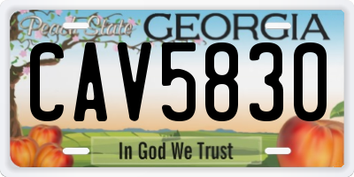 GA license plate CAV5830