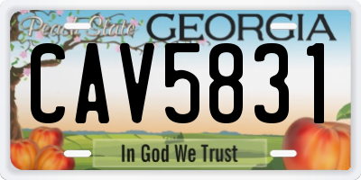 GA license plate CAV5831