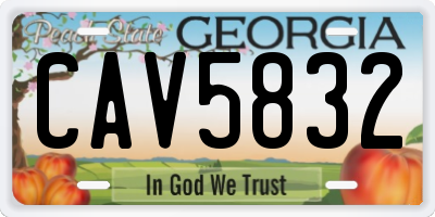 GA license plate CAV5832