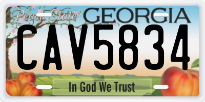 GA license plate CAV5834