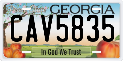 GA license plate CAV5835