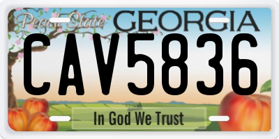 GA license plate CAV5836
