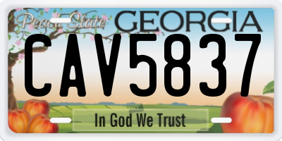 GA license plate CAV5837