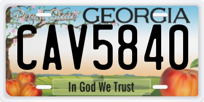 GA license plate CAV5840