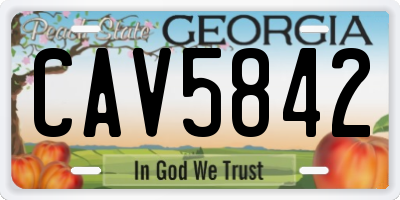 GA license plate CAV5842