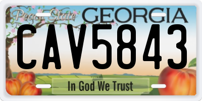GA license plate CAV5843