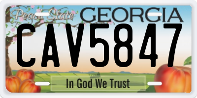 GA license plate CAV5847