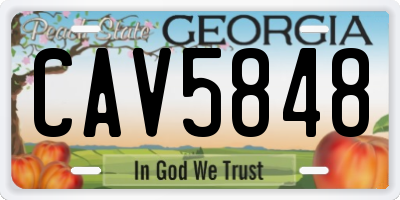 GA license plate CAV5848