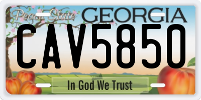 GA license plate CAV5850