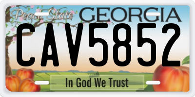 GA license plate CAV5852