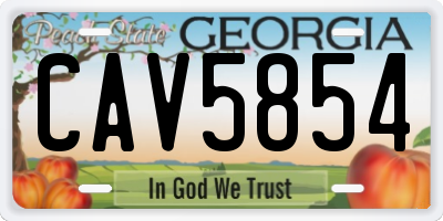 GA license plate CAV5854