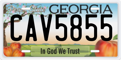 GA license plate CAV5855