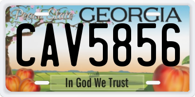 GA license plate CAV5856