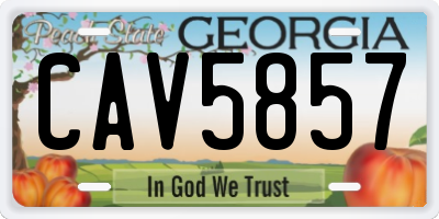 GA license plate CAV5857