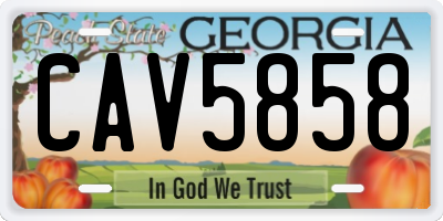 GA license plate CAV5858