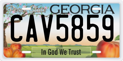 GA license plate CAV5859