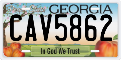 GA license plate CAV5862