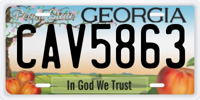 GA license plate CAV5863