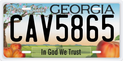 GA license plate CAV5865