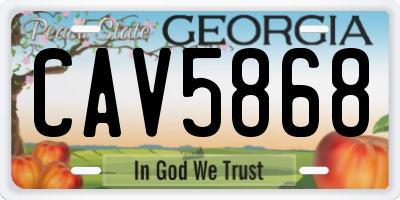 GA license plate CAV5868