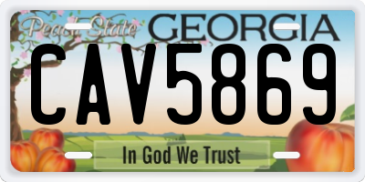 GA license plate CAV5869