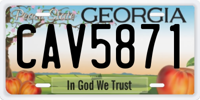 GA license plate CAV5871