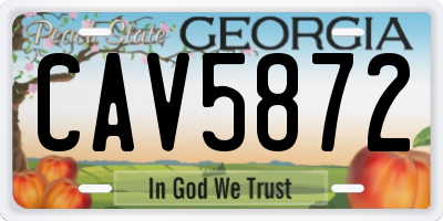 GA license plate CAV5872