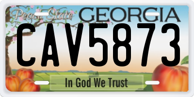 GA license plate CAV5873