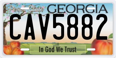 GA license plate CAV5882