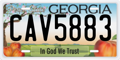 GA license plate CAV5883