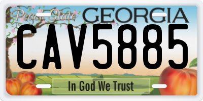 GA license plate CAV5885