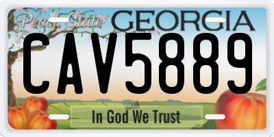 GA license plate CAV5889