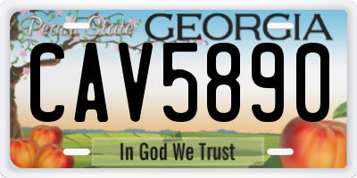 GA license plate CAV5890