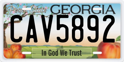 GA license plate CAV5892