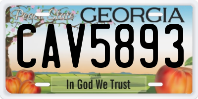 GA license plate CAV5893
