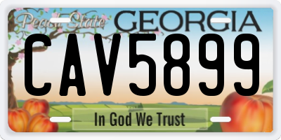 GA license plate CAV5899