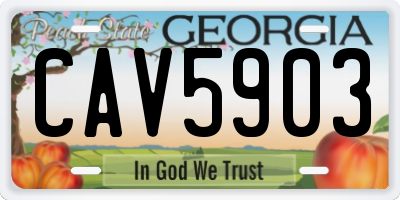 GA license plate CAV5903