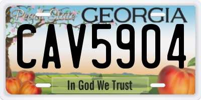 GA license plate CAV5904