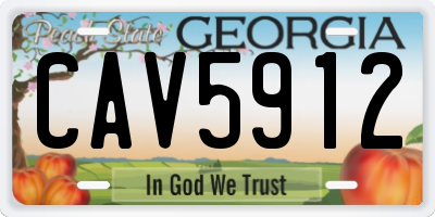 GA license plate CAV5912