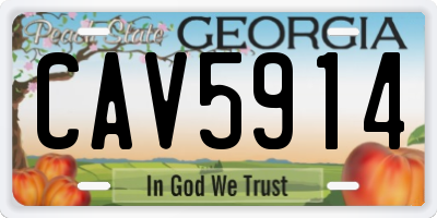GA license plate CAV5914