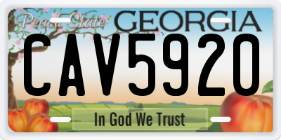 GA license plate CAV5920