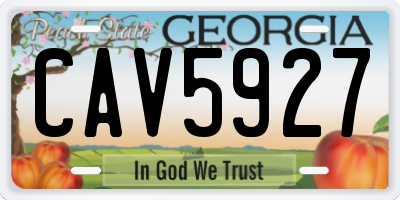 GA license plate CAV5927