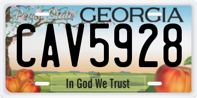 GA license plate CAV5928