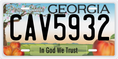 GA license plate CAV5932