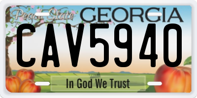 GA license plate CAV5940
