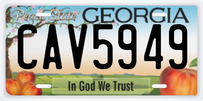GA license plate CAV5949