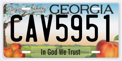 GA license plate CAV5951