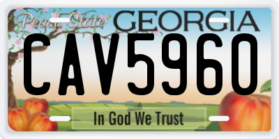 GA license plate CAV5960