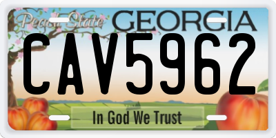 GA license plate CAV5962